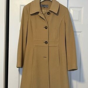 Anne Klein Wool Camel Trench Coat